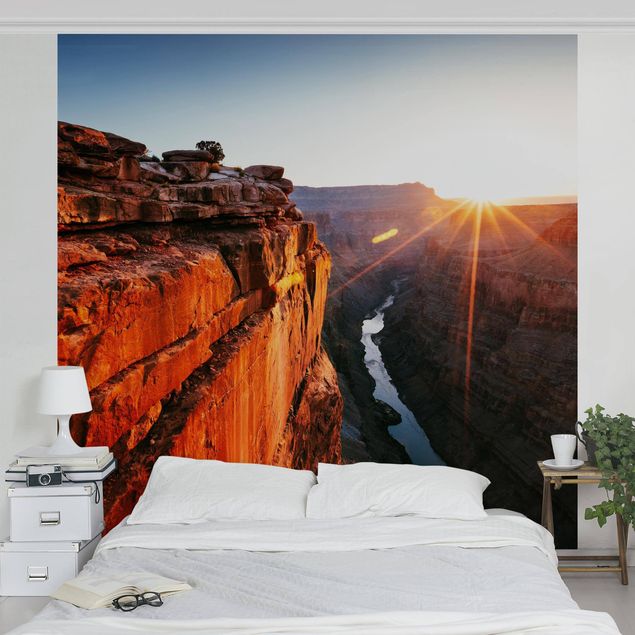 papel de parede para quarto de casal moderno Sun In Grand Canyon