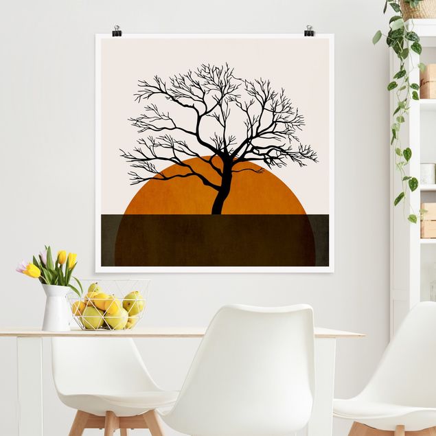 Quadros árvores Sun With Tree