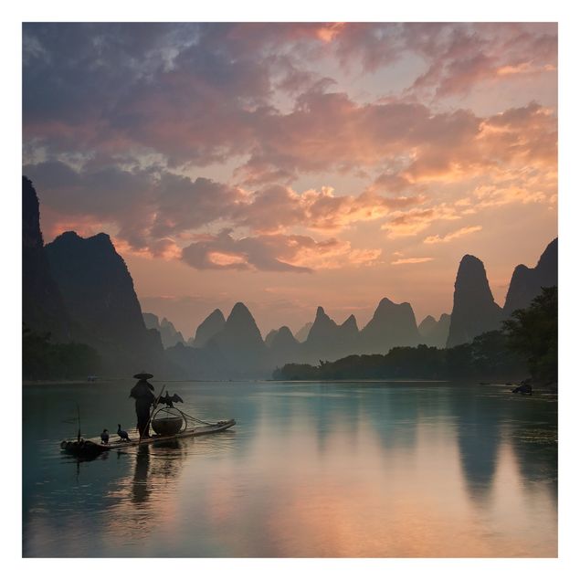 paisagens naturais papel de parede Sunrise Over Chinese River