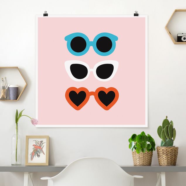 quadros modernos para quarto de casal Sunglasses Tricolore