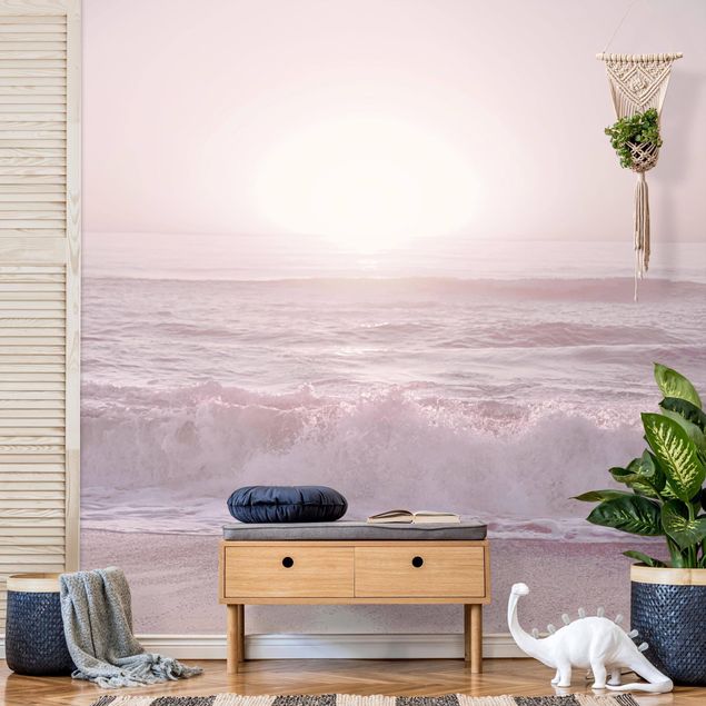 papel de parede moderno Sunset In Pale Pink