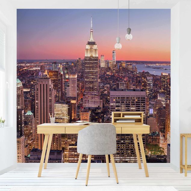 papel de parede para quarto de casal moderno Sunset Manhattan New York City