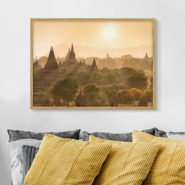 decoraçao para parede de cozinha Sun Setting Over Bagan