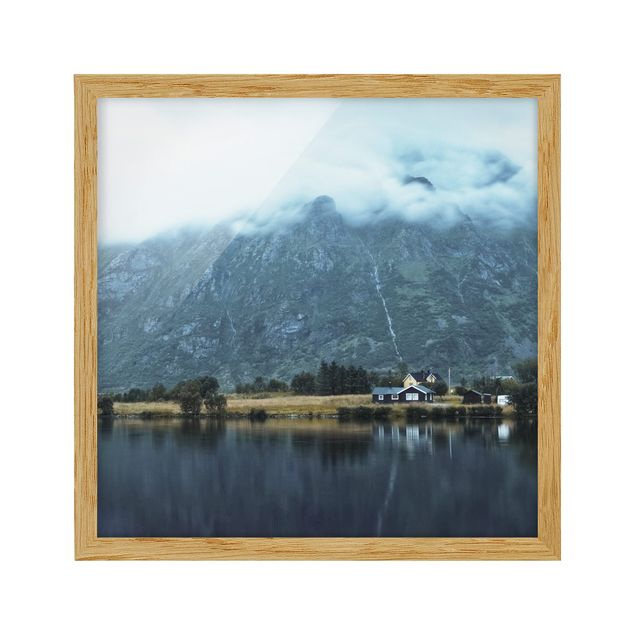 Quadros com moldura paisagens Lofoten Reflection