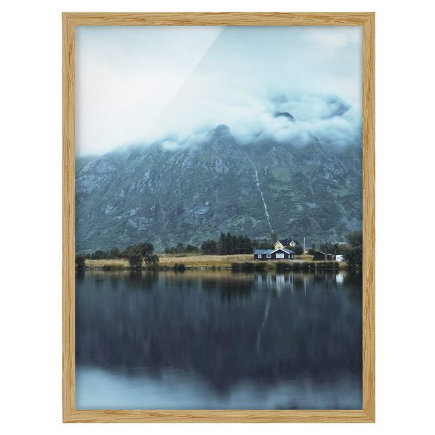 Quadros com moldura paisagens Lofoten Reflection