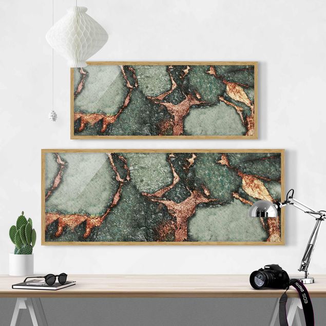 quadro decorativo verde Play Of Colours Fern-Green and Gold