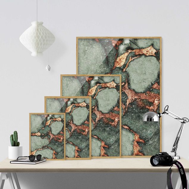 quadro decorativo verde Play Of Colours Fern-Green and Gold