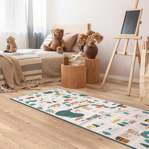 tapetes sala modernos Playoom Mat Smalltown - From the City Into Nature
