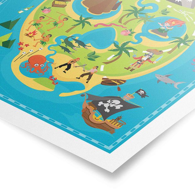 Quadros decorativos Playoom Mat Pirates - Welcome To The Pirate Island