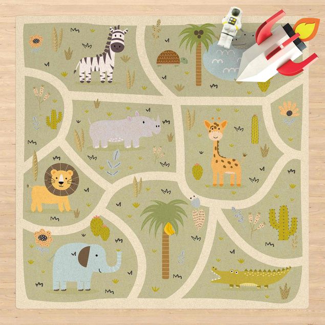 Tapete para brincar Playoom Mat Safari - So Many Different Animals