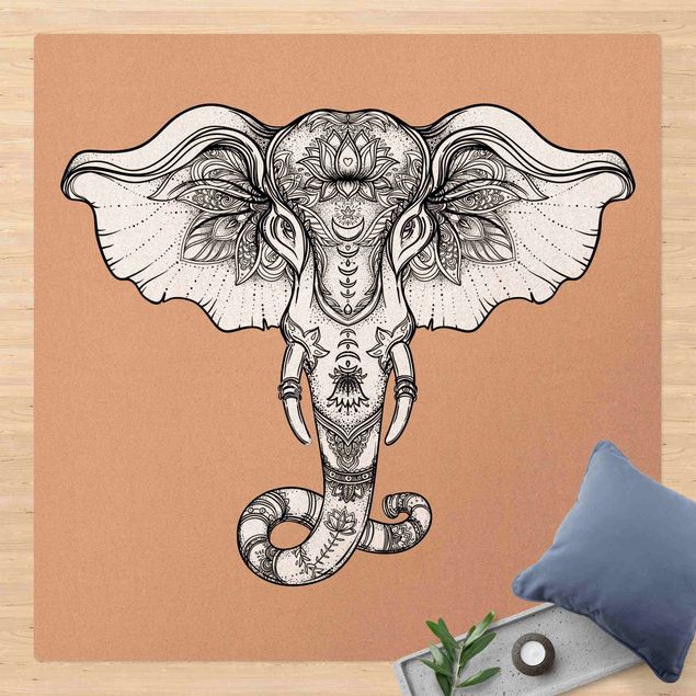 Tapetes orientais Spiritual Indian Elephant