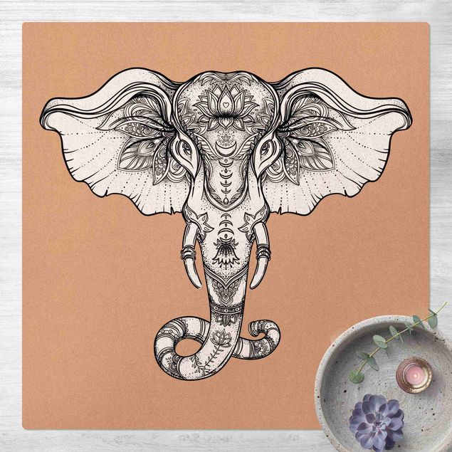 Tapetes modernos Spiritual Indian Elephant