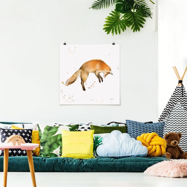quadros modernos para quarto de casal Leaping Fox