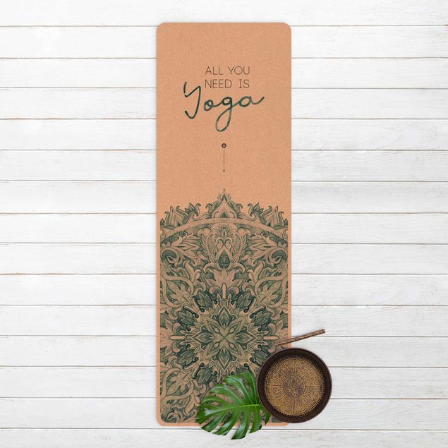 Tapetes modernos Text All You Need Is Yoga Blue