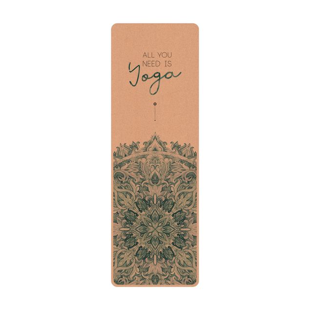 Tapete de ioga Text All You Need Is Yoga Blue