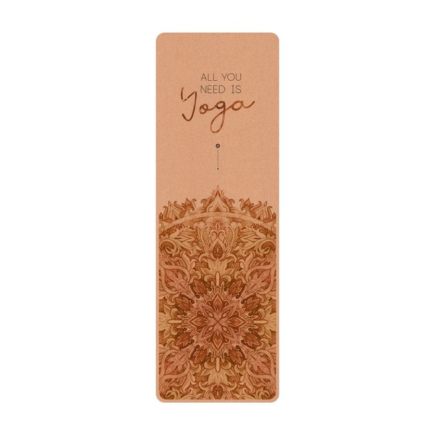 Tapete de ioga Text All You Need Is Yoga Orange