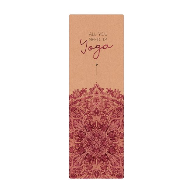 Tapete de cortiça Text All You Need Is Yoga Red