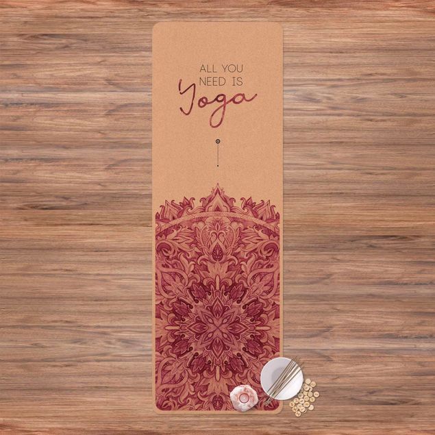 Tapetes modernos Text All You Need Is Yoga Red