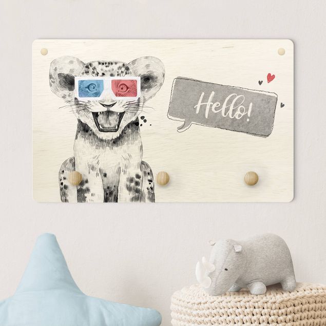 decoração para quartos infantis Text Hello Happy Lion Baby