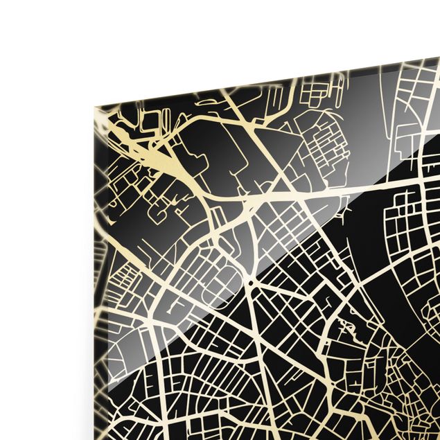 quadros para parede Basel City Map - Classic Black