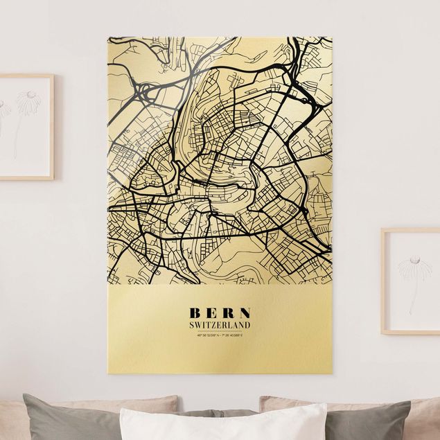 Quadros Suíça Bern City Map - Classic