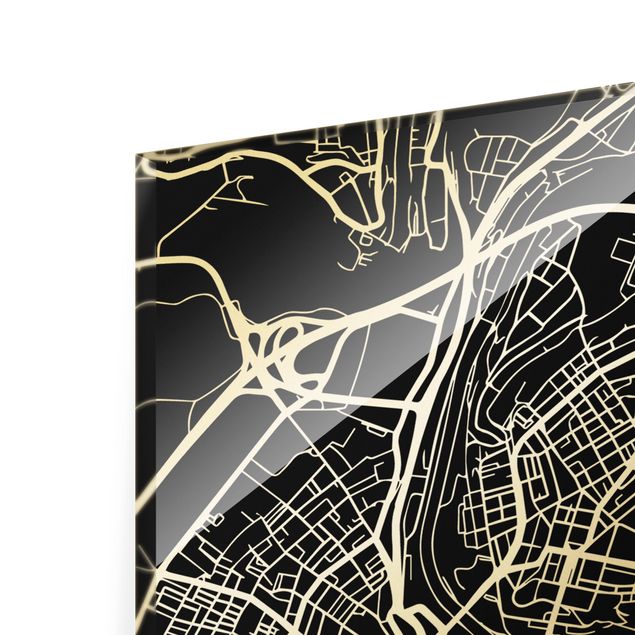 decoração quadros Bern City Map - Classic Black