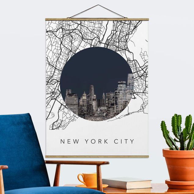 decoraçoes cozinha Map Collage New York City
