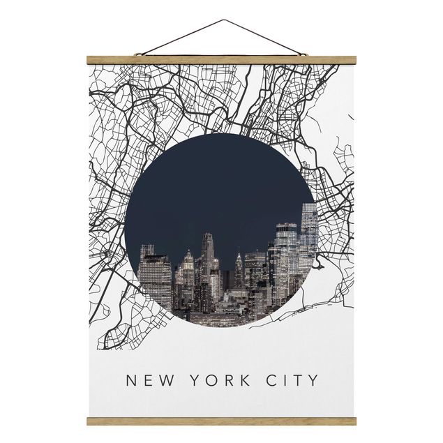 Quadros mapa mundi Map Collage New York City