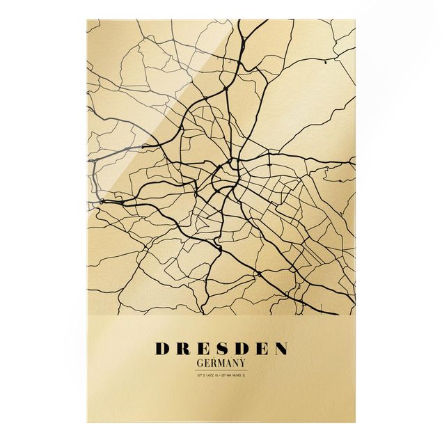 Quadros decorativos Dresden City Map - Classic