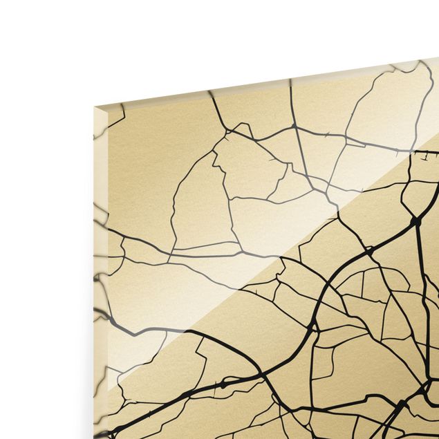 quadro de vidro Dresden City Map - Classic