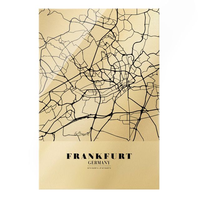 decoração quadros Frankfurt City City Map - Classic