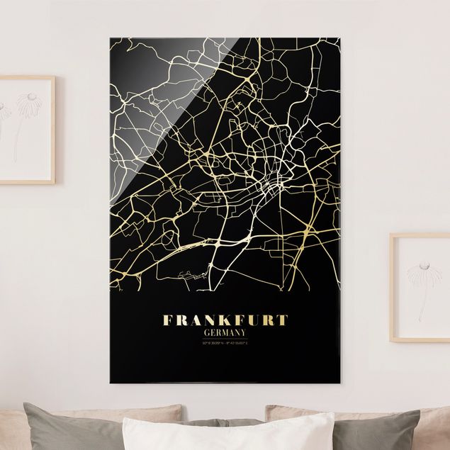 decoraçoes cozinha Frankfurt City City Map - Classic Black