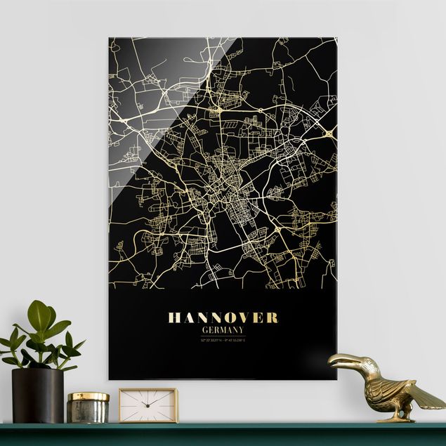 decoraçao cozinha Hannover City Map - Classic Black