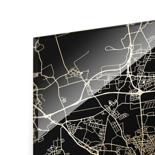 quadros para parede Hannover City Map - Classic Black