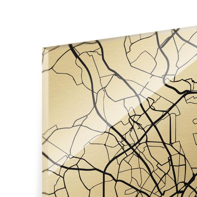 quadro de vidro Cologne City Map - Classic