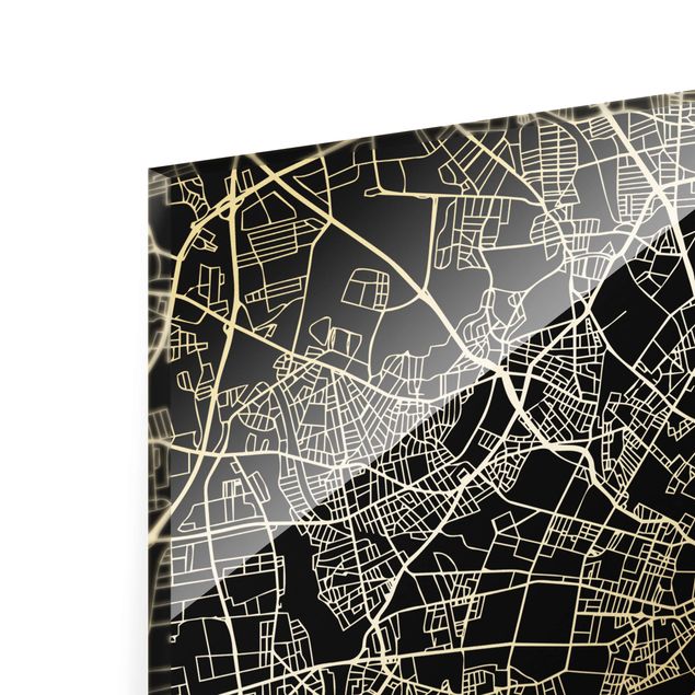 decoração quadros Copenhagen City Map - Classic Black