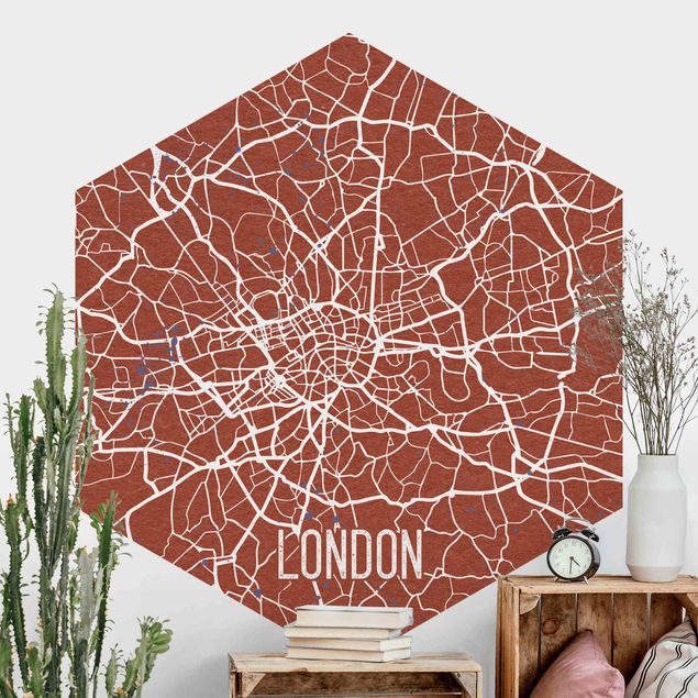 Papel de parede Londres City Map London - Retro