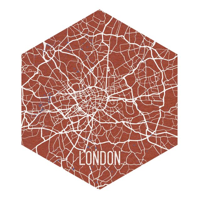 Papel de parede castanho City Map London - Retro