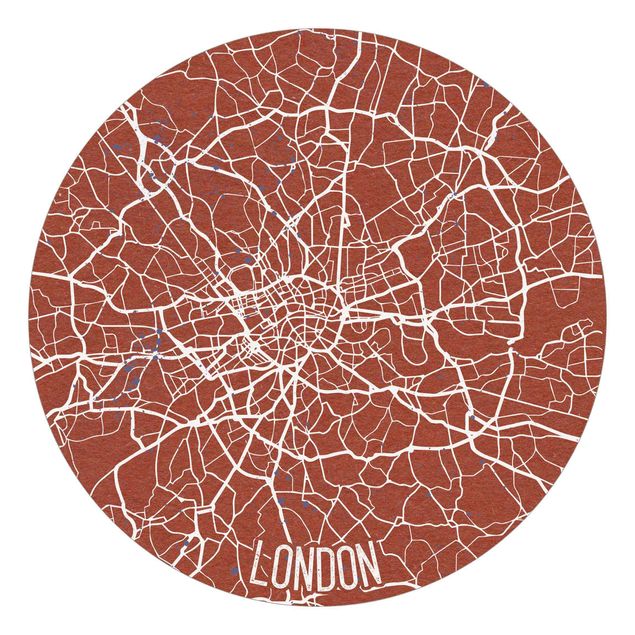 papel de parede moderno para sala City Map London - Retro