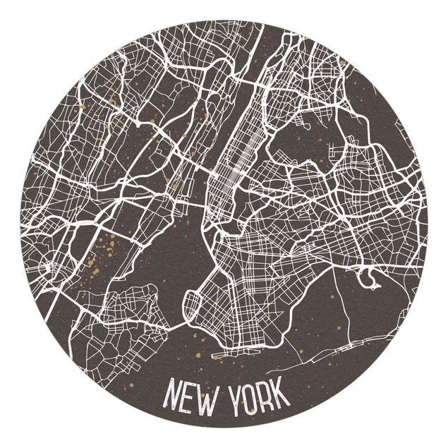 papel de parede moderno City Map New York- Retro