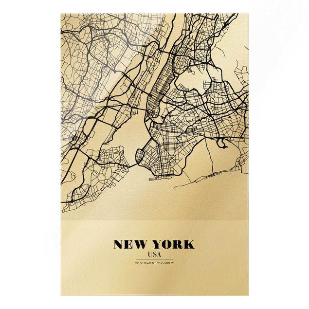 Quadros cidades New York City Map - Classic