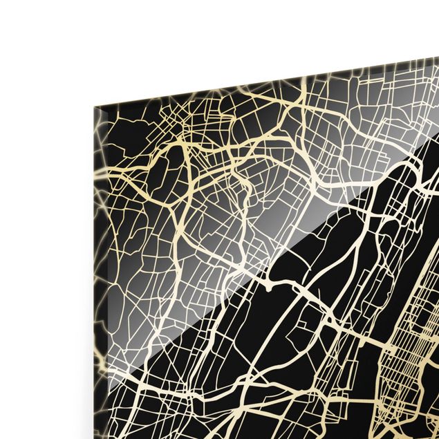 Quadros cidades New York City Map - Classic Black