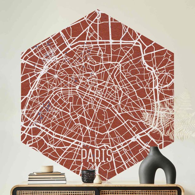 Papel de parede Paris City Map Paris - Retro