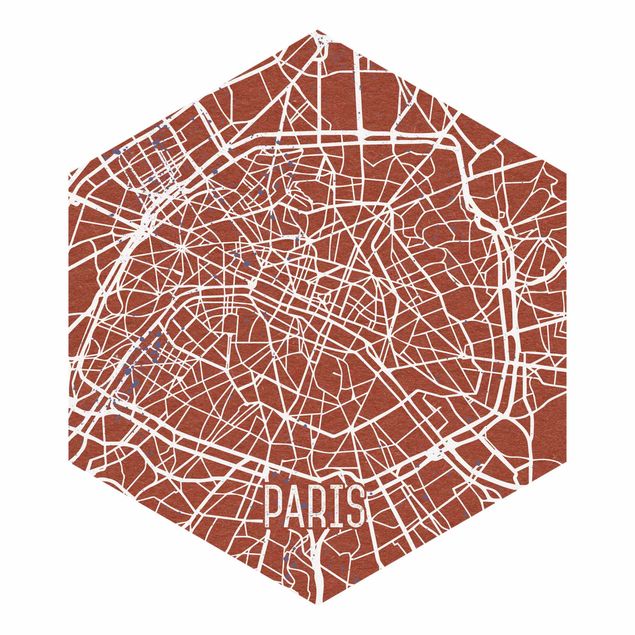 Papel de parede castanho City Map Paris - Retro