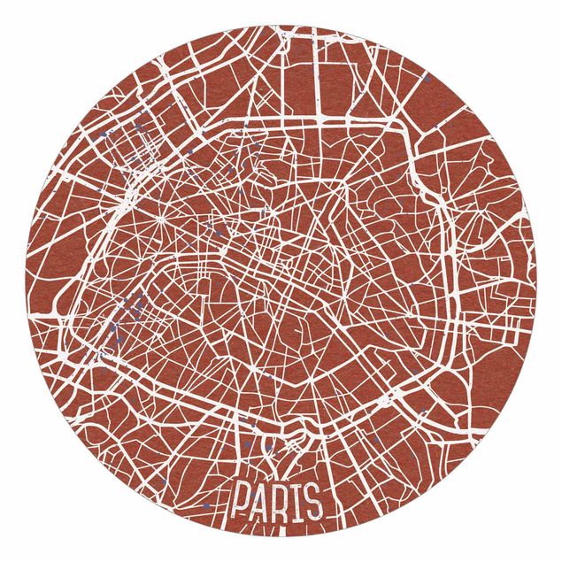 papel de parede moderno para sala City Map Paris - Retro