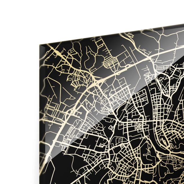 quadros para parede Salzburg City Map - Classic Black