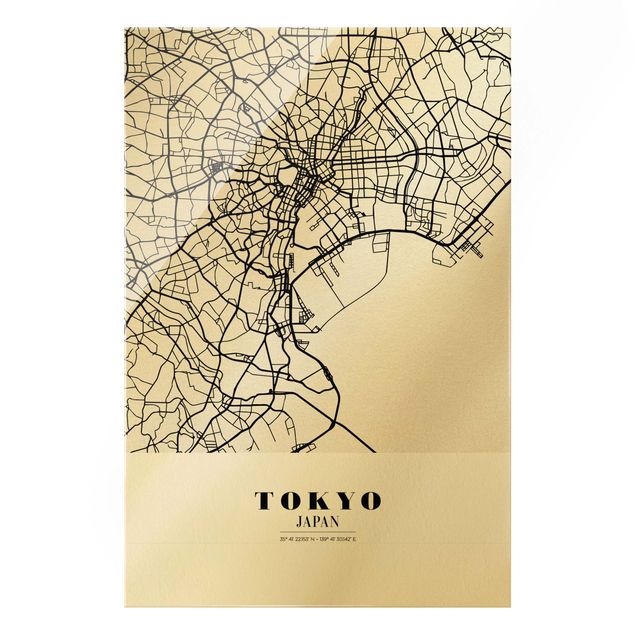 Quadros preto e branco Tokyo City Map - Classic