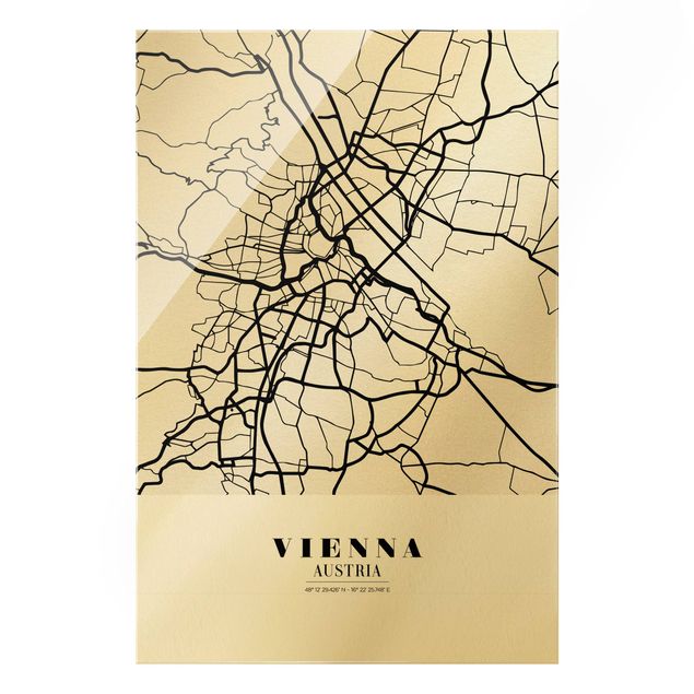 quadros para parede Vienna City Map - Classic