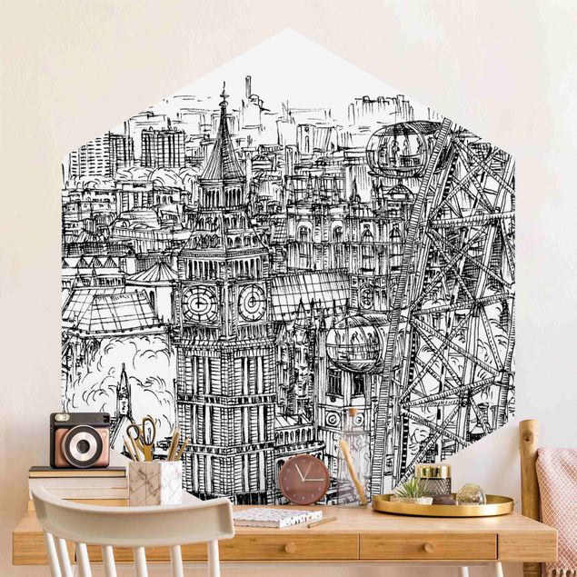 decoraçao para parede de cozinha City Study - London Eye