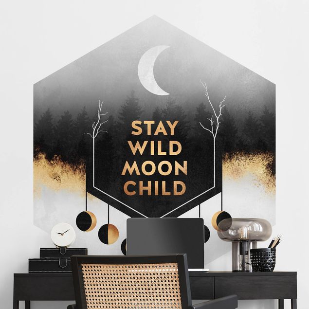 decoraçao para parede de cozinha Stay Wild Moon Child